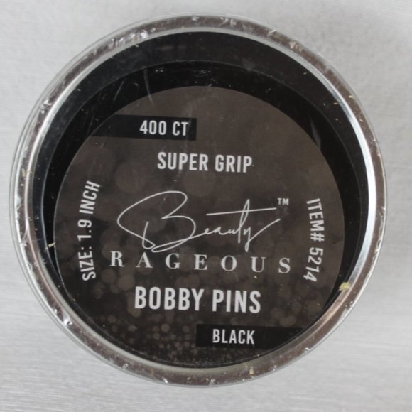 NWT 6 PACK Super Grip Black Bobby Pins 400 Ct Handy Reusable Tin Beauty Rageous - Picture 1 of 5